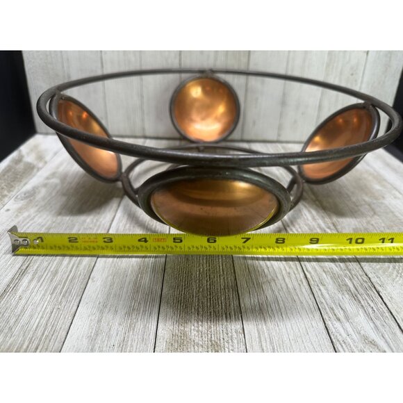 Vtg Ambrosia MCM Metal Wire & Brass Copper Basket Fruit Bowl Decor 1995 11" DIA - Picture 7 of 10